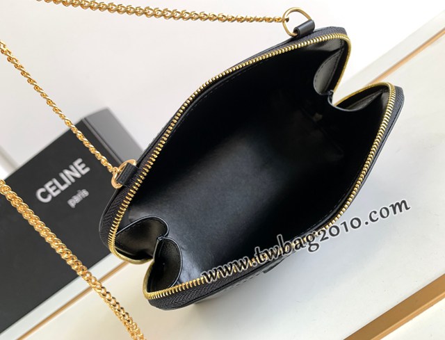 Celine專櫃2023新款復古小牛皮TRIOMPHE浮雕凱旋門貝殼包 賽琳復古全皮貝殼包 sldj2427